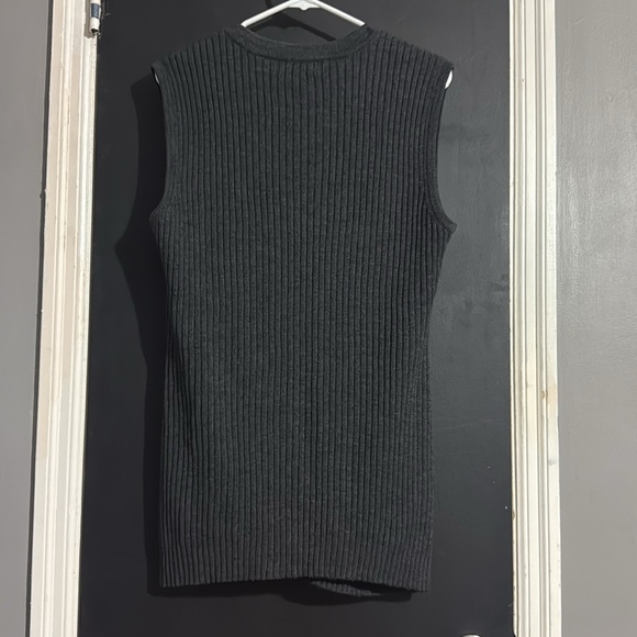 Liz Claiborne Collection Merino Wool Button Front Vest Winter Cozy Gray Size: M - Picture 2 of 5